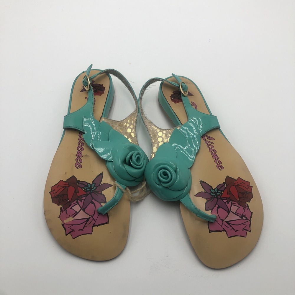 Womens Sandals Poetic License London Teal Rose Sandals Summer My Haven 8M New
